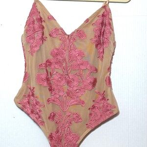 For Love and Lemons Pink Temecula Bodysuit M